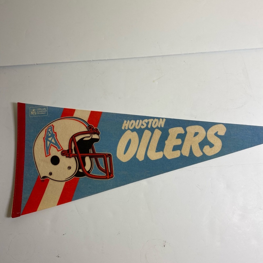 Vintage 80s NFL Houston Oilers Pennant